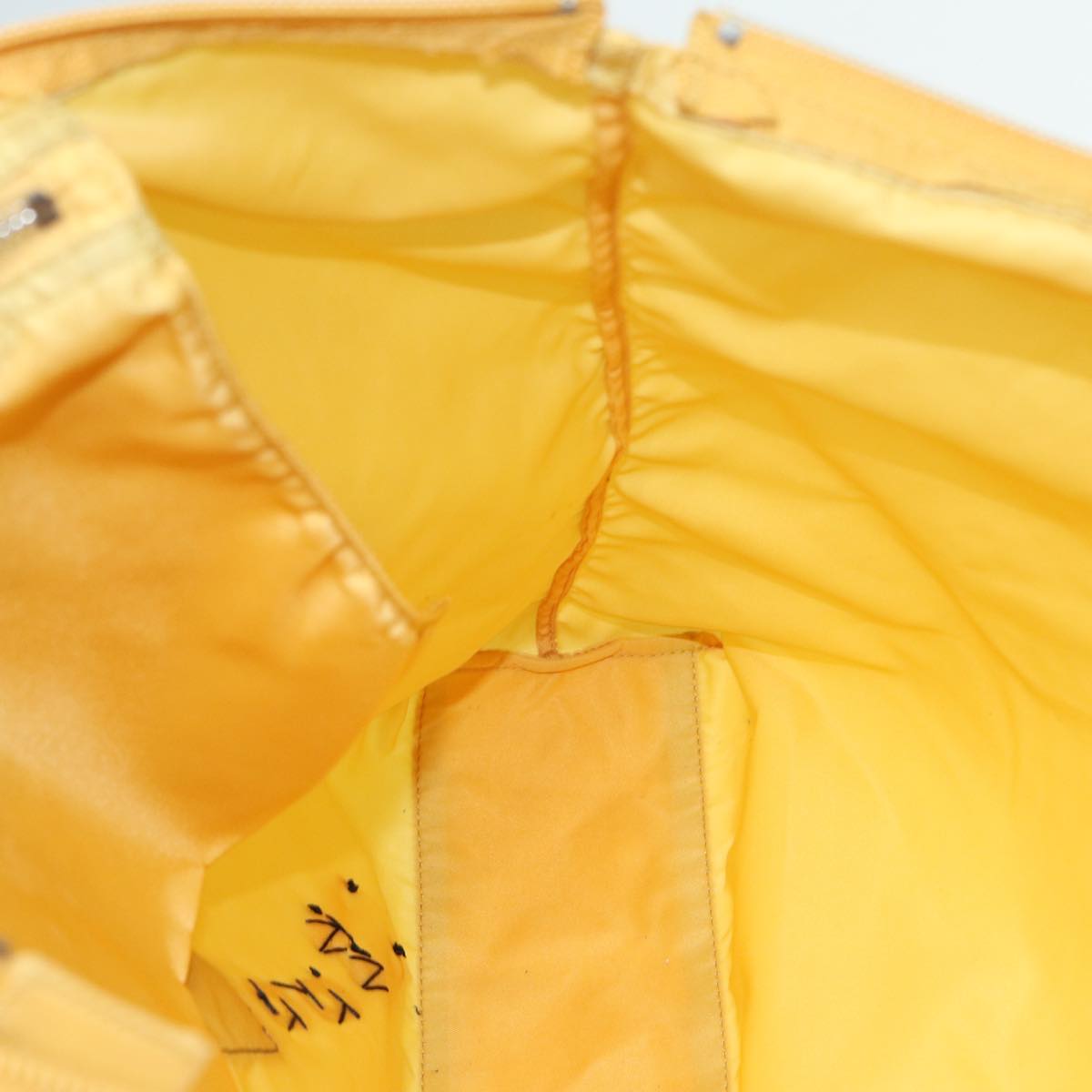 PRADA Tote Bag Nylon Yellow Auth ep5662