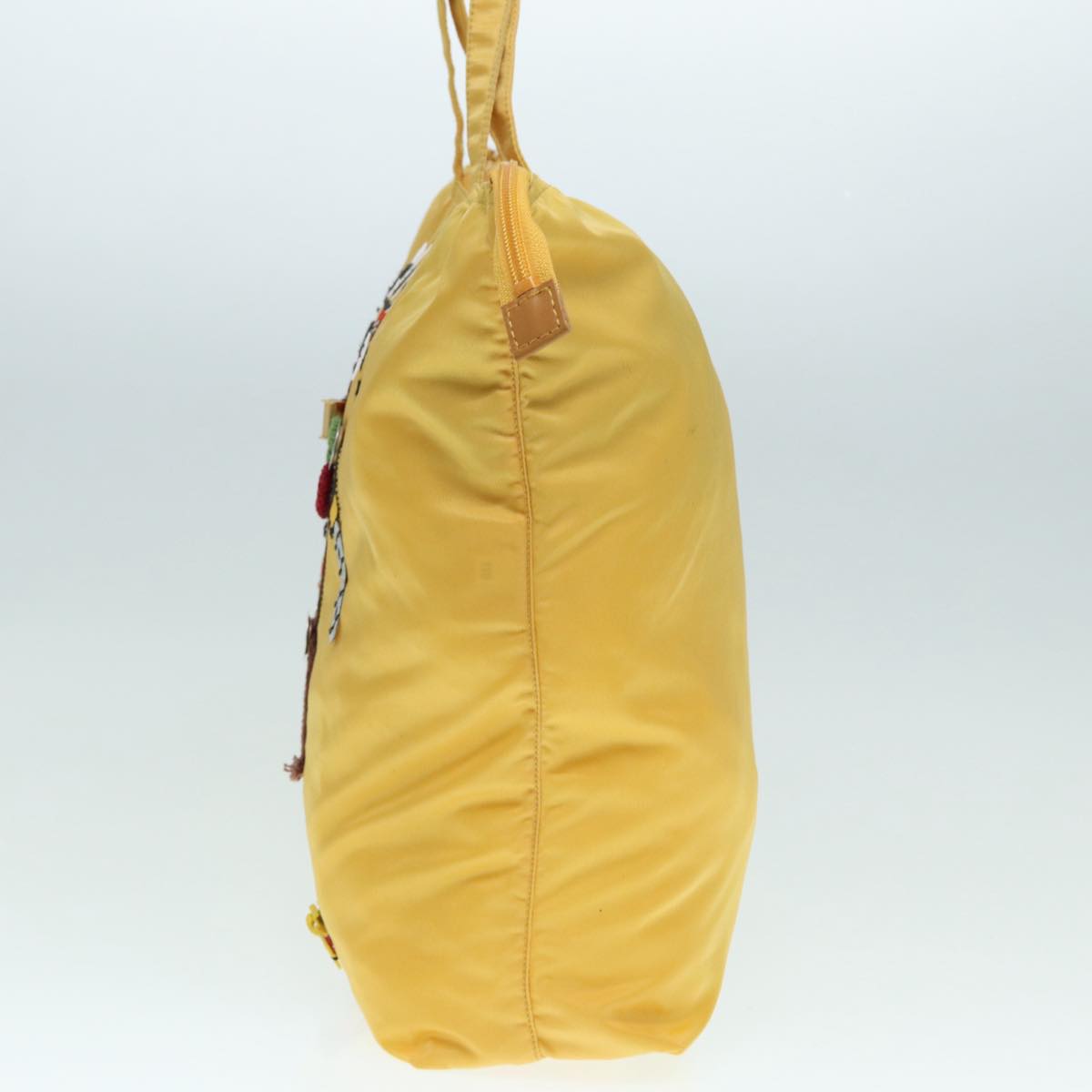 PRADA Tote Bag Nylon Yellow Auth ep5662