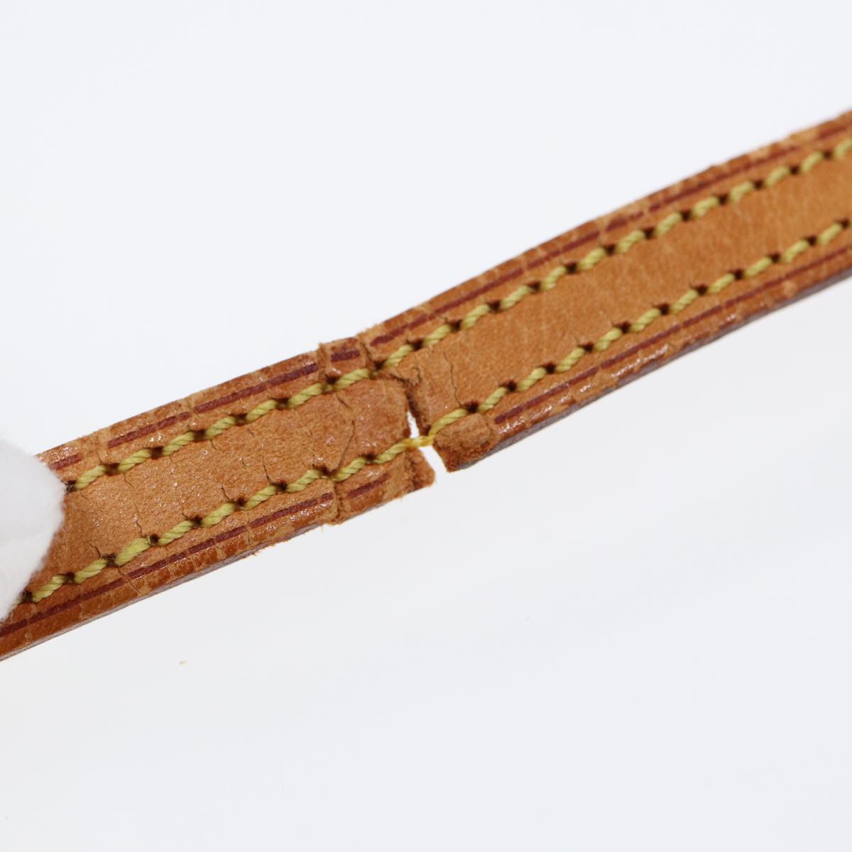 LOUIS VUITTON Shoulder Strap Leather 46.1"" Beige LV Auth ep5672