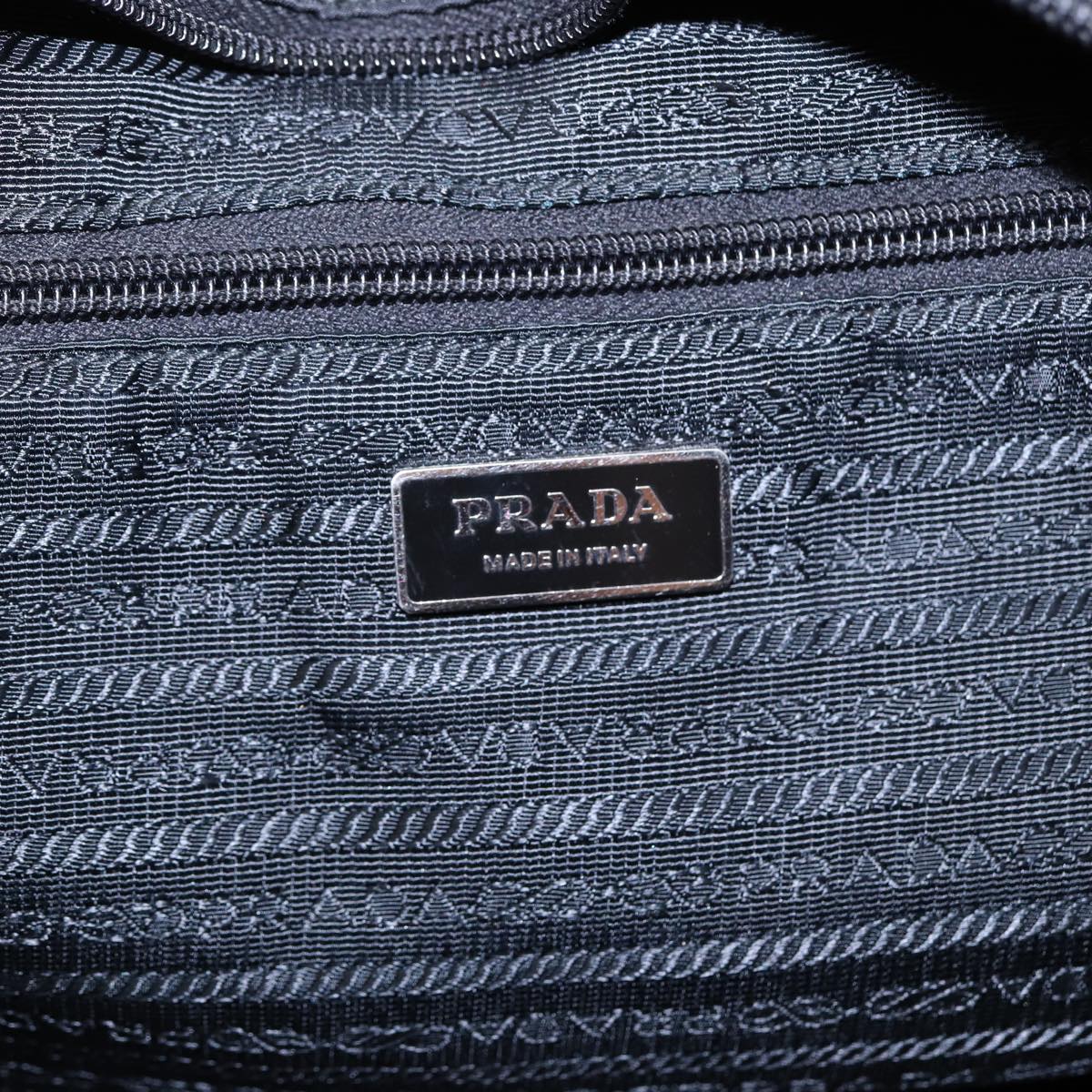 PRADA Tote Bag Nylon 2way Black Silver Auth ep5682