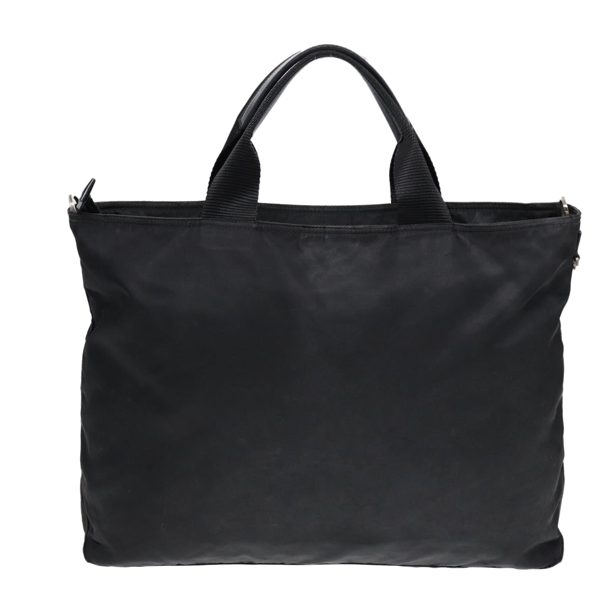 PRADA Tote Bag Nylon 2way Black Silver Auth ep5682 - 0