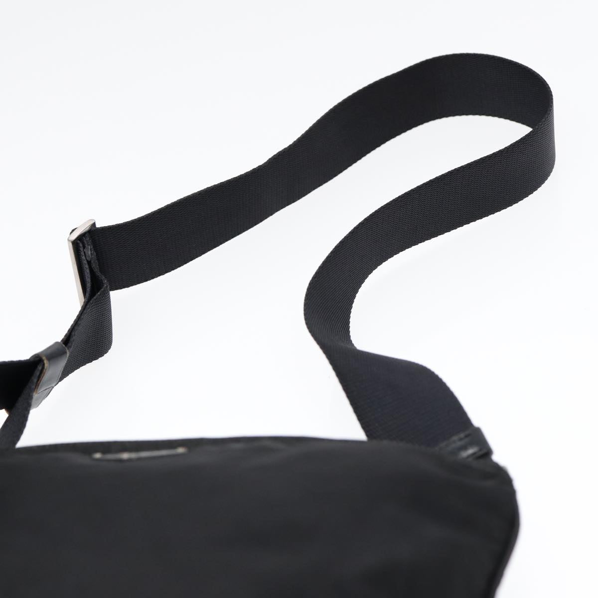 PRADA Shoulder Bag Nylon Black Silver Auth ep5690