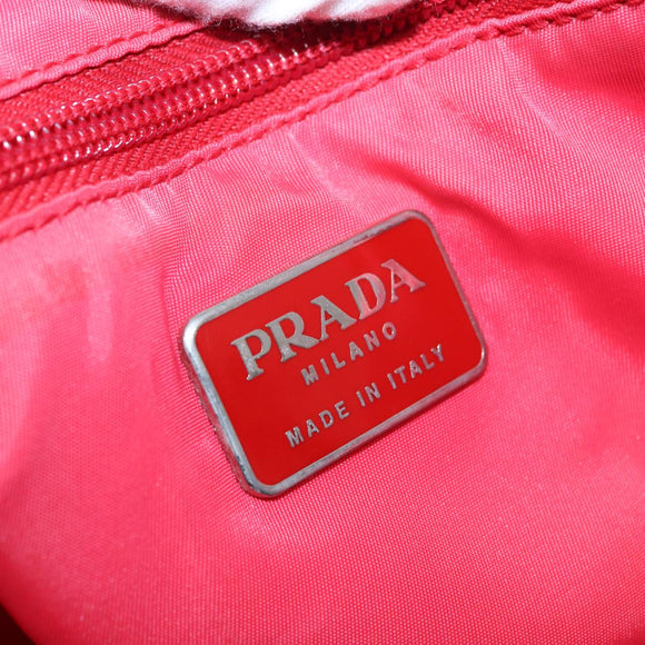PRADA Hand Bag Nylon Pink Silver Auth ep5695
