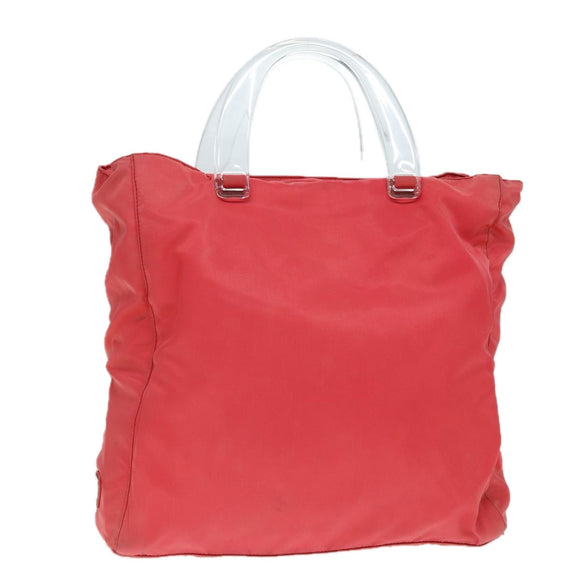 PRADA Hand Bag Nylon Pink Silver Auth ep5695