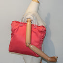 PRADA Hand Bag Nylon Pink Silver Auth ep5695-27