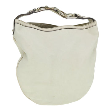 GUCCI Horsebit Shoulder Bag Leather Beige Gold 170013 Auth ep5698