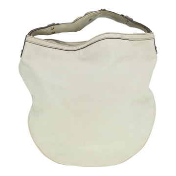 GUCCI Horsebit Shoulder Bag Leather Beige Gold 170013 Auth ep5698 - 0