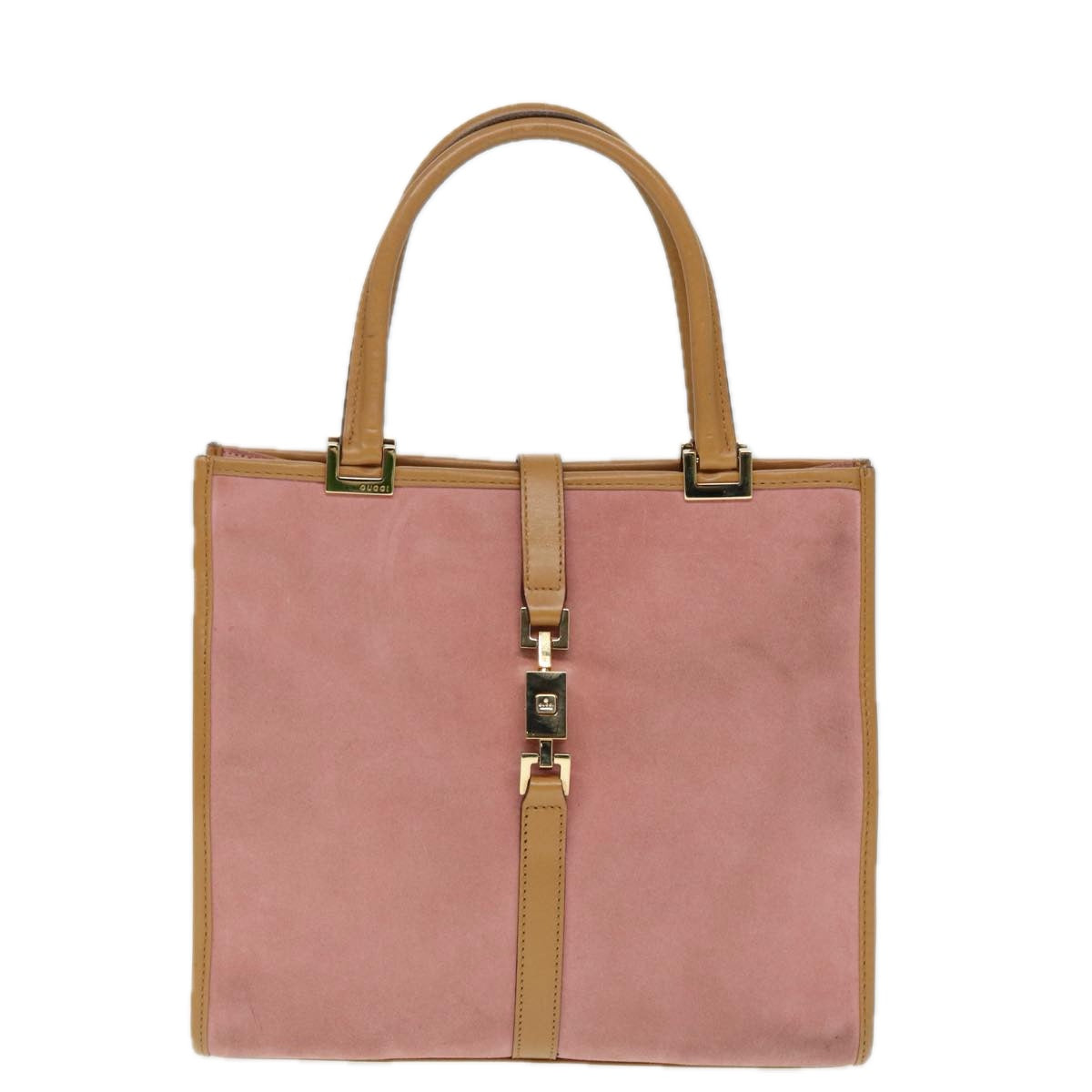 GUCCI Jackie Hand Bag Suede Pink Gold 002 1065 3444 Auth ep5705