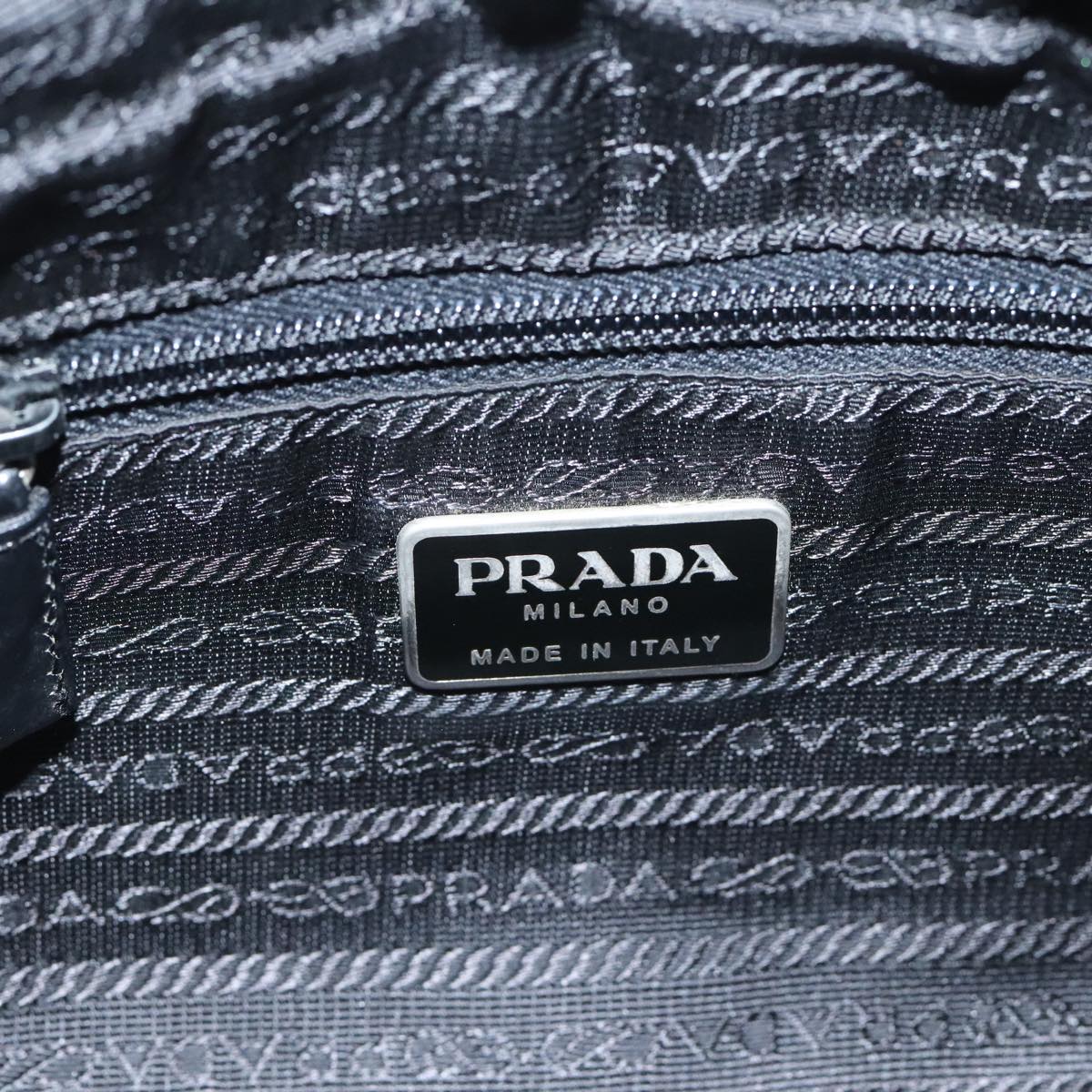 PRADA PRADA Shoulder Bag Nylon Black Silver Auth ep5715