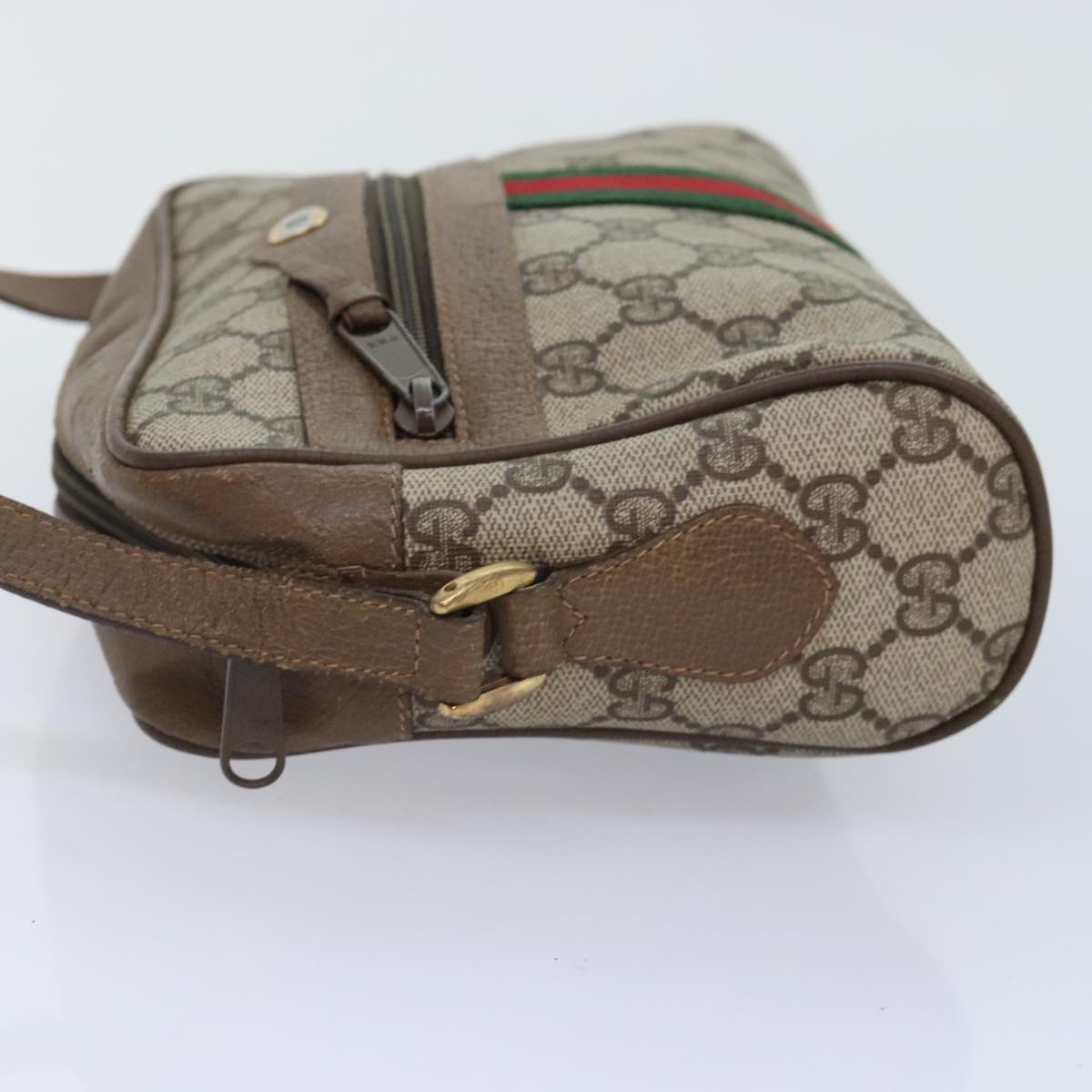 GUCCI GG Supreme Web Sherry Line Shoulder Bag PVC Beige 56 02 004 Auth ep5721