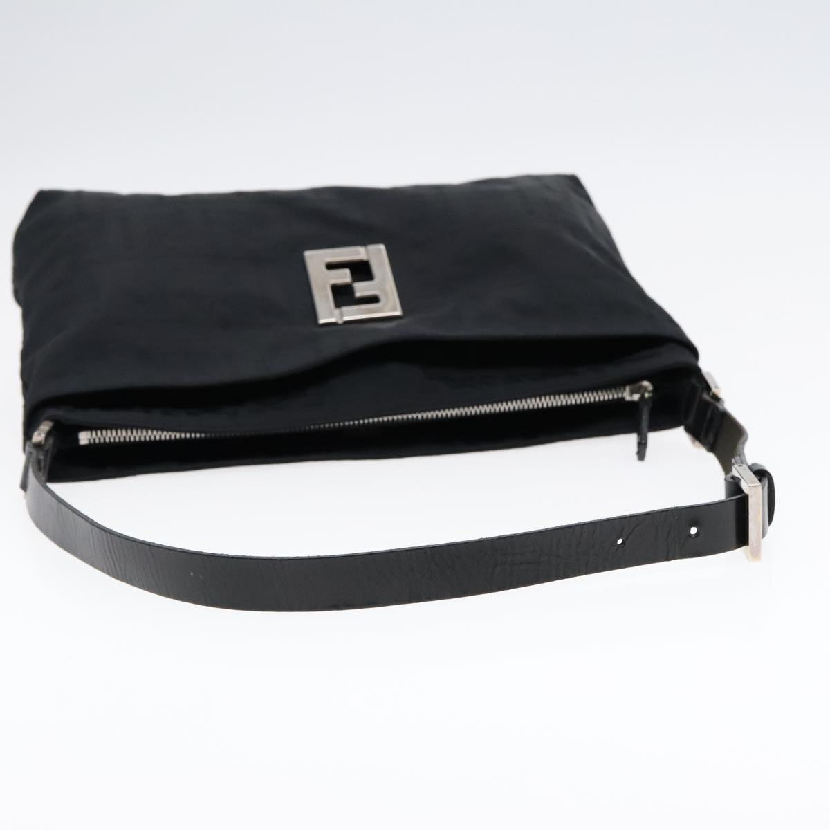 FENDI Zucca Canvas Shoulder Bag Silver Black Auth ep5725