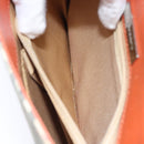 BURBERRY Nova Check Shoulder Bag Canvas Leather Beige Orange Silver Auth ep5735-12