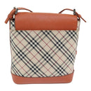 BURBERRY Nova Check Shoulder Bag Canvas Leather Beige Orange Silver Auth ep5735-2