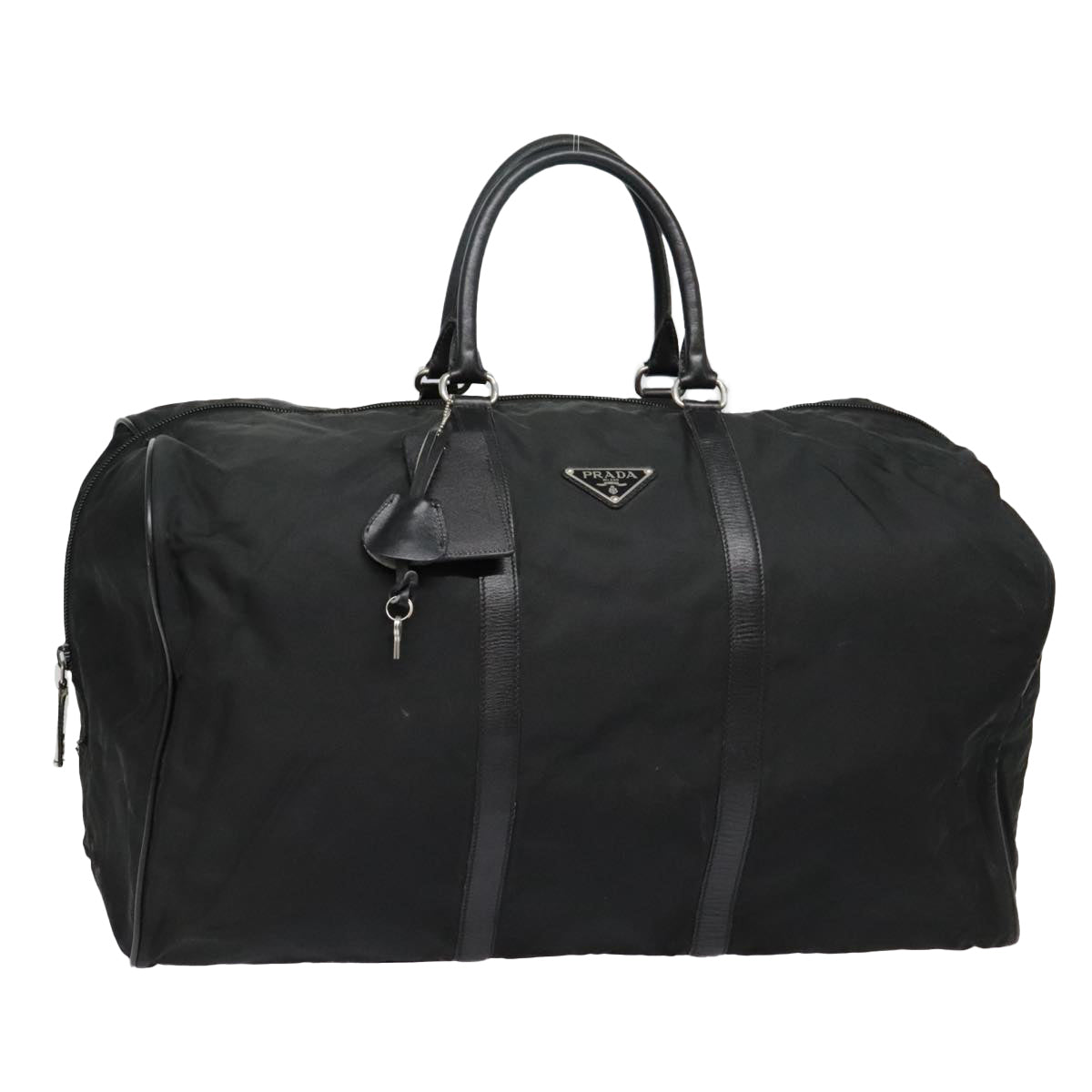 PRADA Boston Bag Nylon Black Auth ep5738