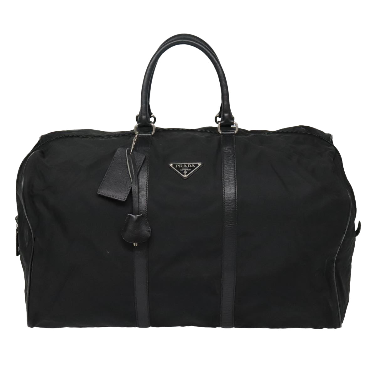 PRADA Boston Bag Nylon Black Auth ep5738