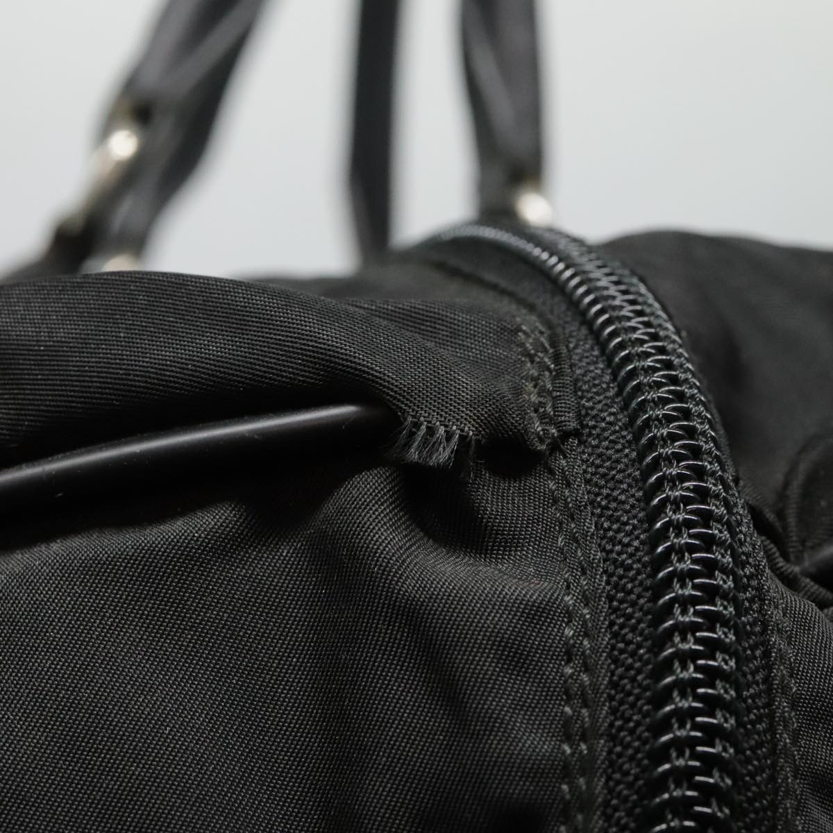 PRADA Boston Bag Nylon Black Auth ep5738