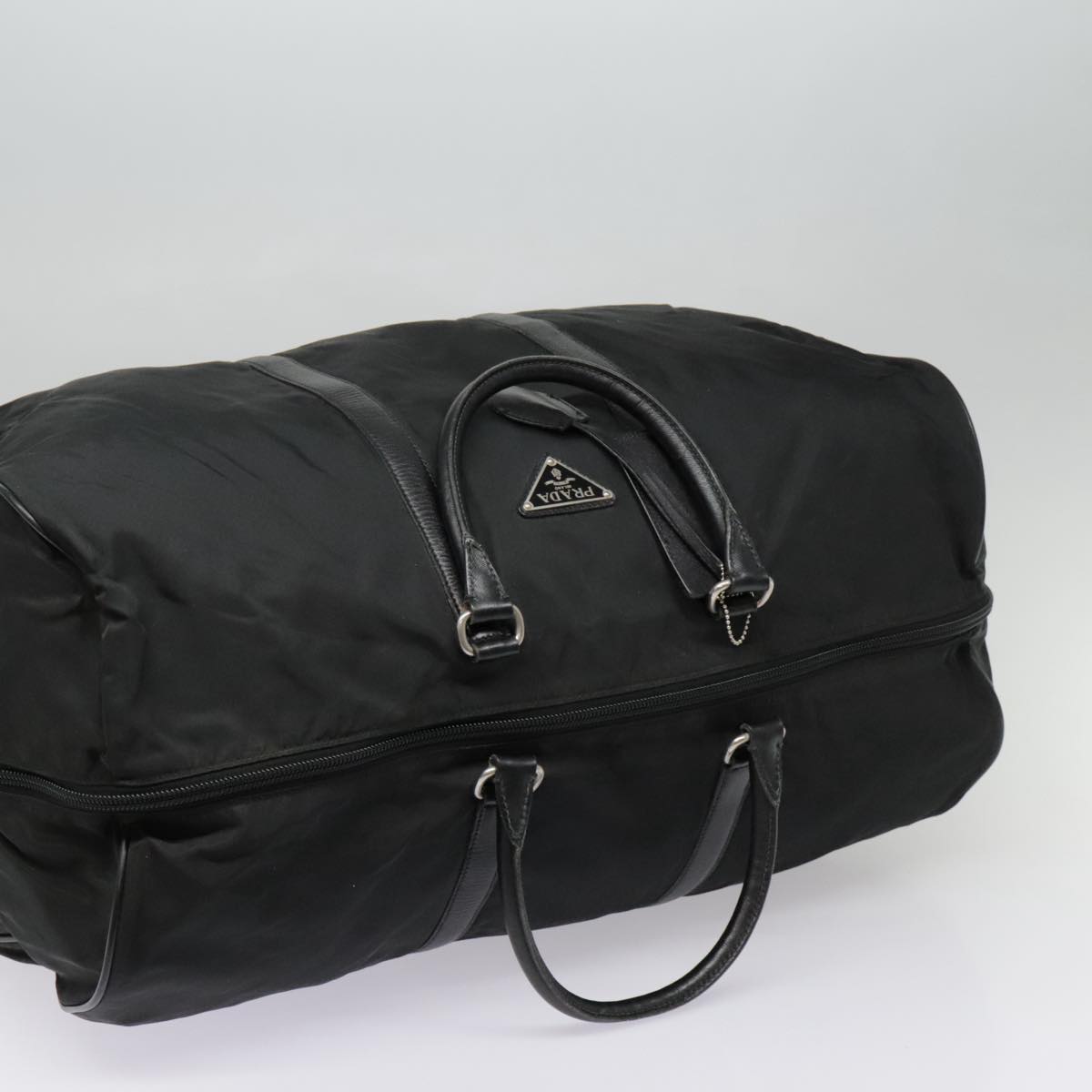 PRADA Boston Bag Nylon Black Auth ep5738