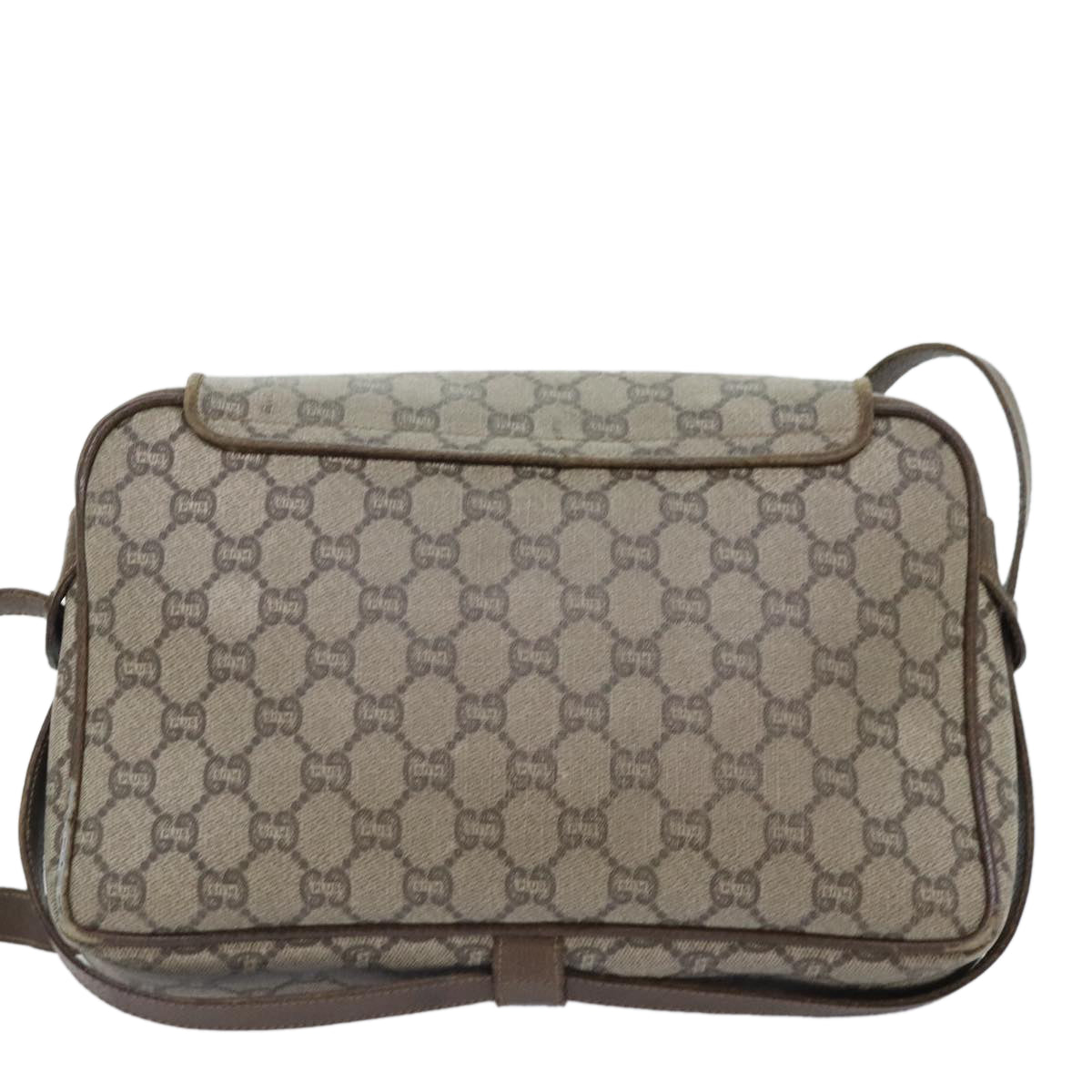 GUCCI GG Plus Supreme Shoulder Bag PVC Beige Gold Auth ep5740 - 0