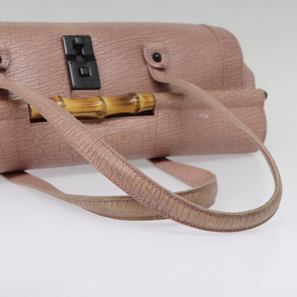 GUCCI Bamboo Hand Bag Leather Pink 111715 Auth ep5742