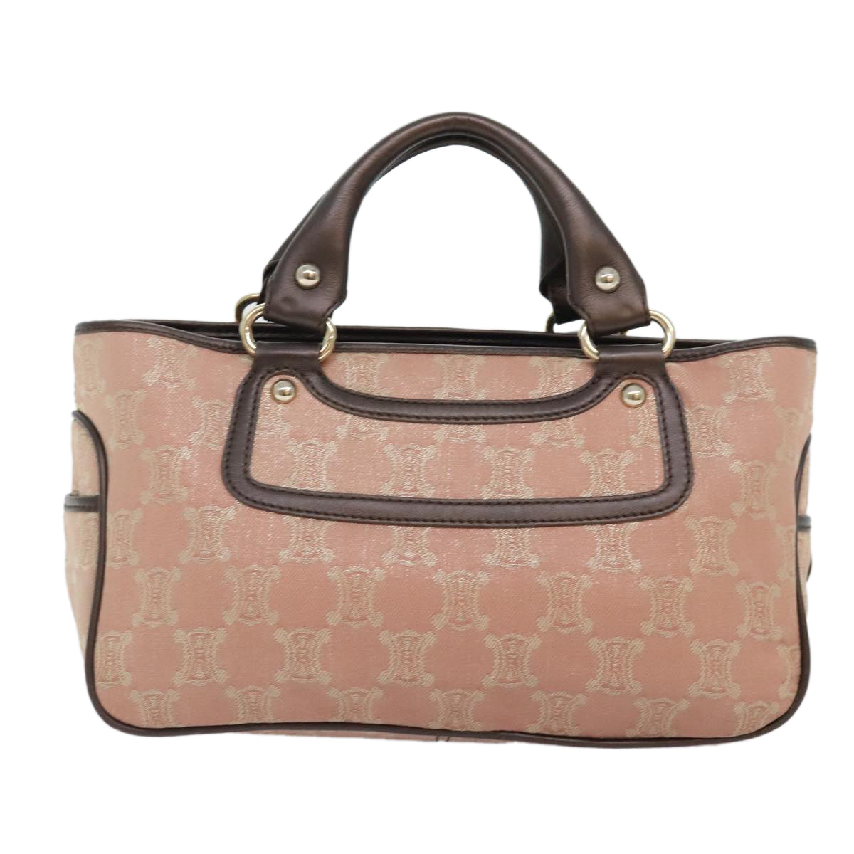 CELINE Macadam Canvas Boogie bag Hand Bag Pink Gold Auth ep5744