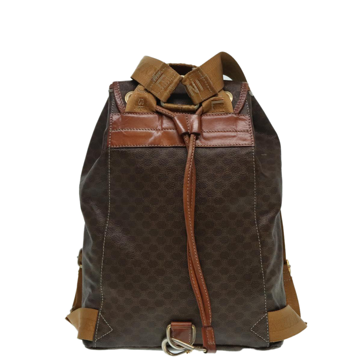 CELINE Macadam Canvas Backpack Brown Gold Auth ep5746