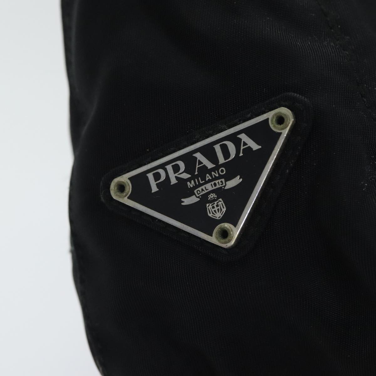 PRADA Shoulder Bag Nylon Plastic Leather Black Auth ep5759