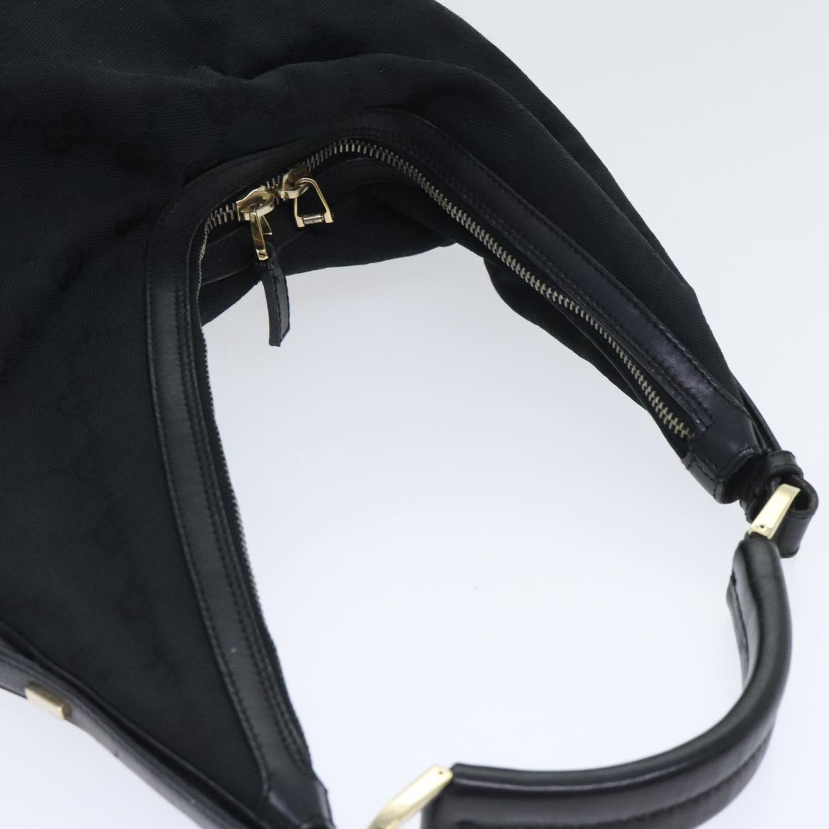 GUCCI GG Canvas Shoulder Bag Black Gold 001 4288 Auth ep5761