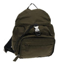 PRADA Backpack Nylon Khaki Silver Auth ep5764-1