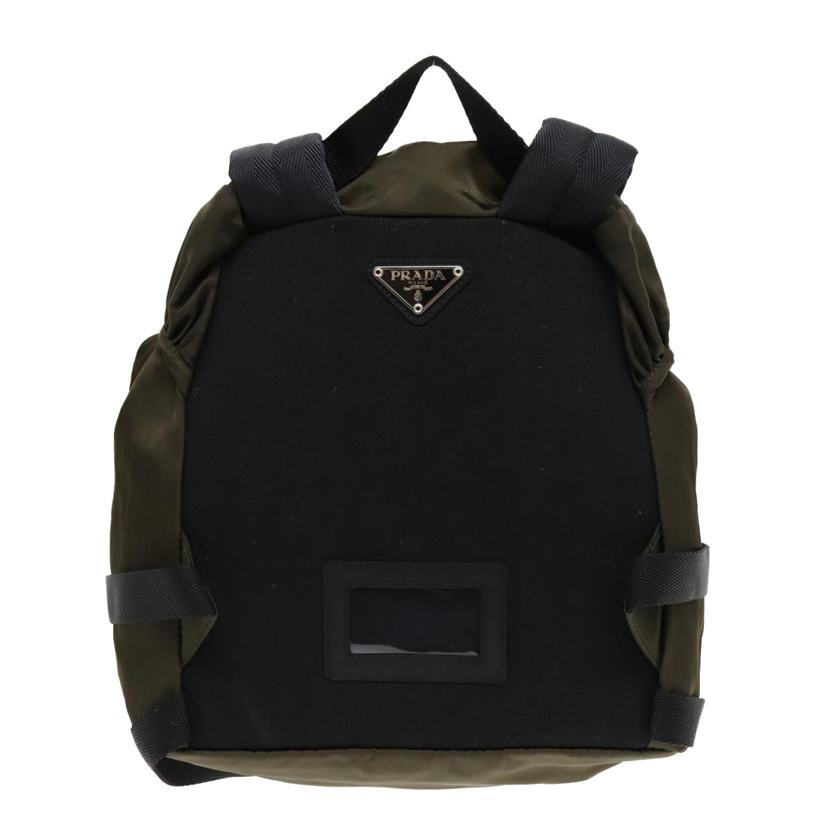 PRADA Backpack Nylon Khaki Silver Auth ep5764 - 0