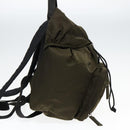 PRADA Backpack Nylon Khaki Silver Auth ep5764-3