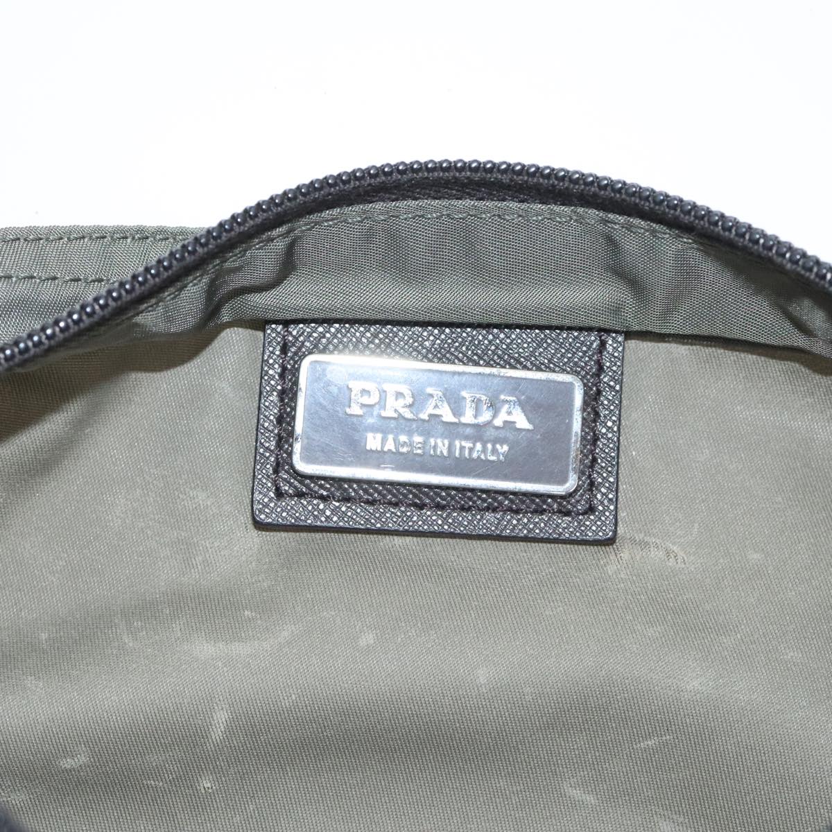 PRADA Shoulder Bag Nylon Gray Silver Auth ep5770