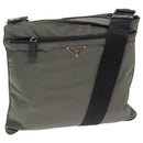 PRADA Shoulder Bag Nylon Gray Silver Auth ep5770-1
