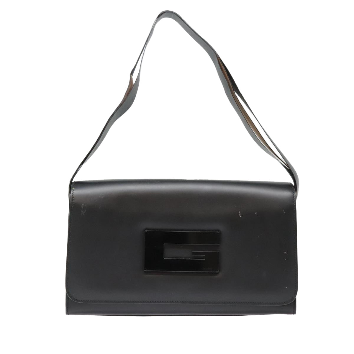 GUCCI Shoulder Bag Leather Black Silver 001 3063 Auth ep5790