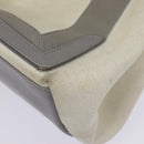 BALENCIAGA Navy Cabas S Hand Bag Canvas Leather White Beige 339933 Auth ep5793-15