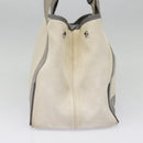 BALENCIAGA Navy Cabas S Hand Bag Canvas Leather White Beige 339933 Auth ep5793-4