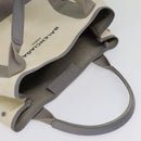 BALENCIAGA Navy Cabas S Hand Bag Canvas Leather White Beige 339933 Auth ep5793-6