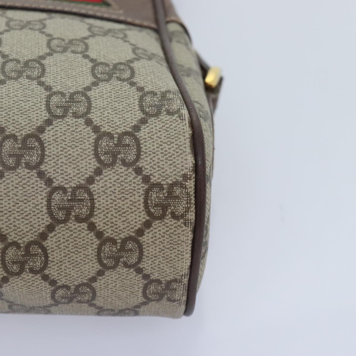 GUCCI GG Supreme Web Sherry Line Shoulder Bag PVC Beige 001 113 6472 Auth ep5821