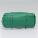 BALENCIAGA Tote Bag Leather 2way Green Silver Auth ep5837-5