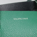 BALENCIAGA Tote Bag Leather 2way Green Silver Auth ep5837-17