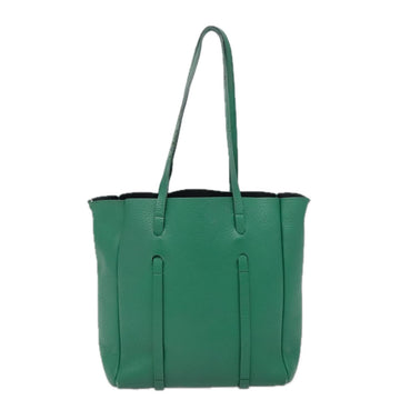 BALENCIAGA Tote Bag Leather 2way Green Silver Auth ep5837 - 0