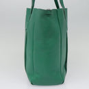 BALENCIAGA Tote Bag Leather 2way Green Silver Auth ep5837-3