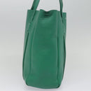 BALENCIAGA Tote Bag Leather 2way Green Silver Auth ep5837-4