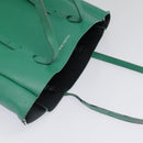 BALENCIAGA Tote Bag Leather 2way Green Silver Auth ep5837-6