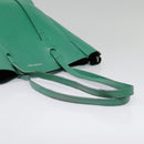 BALENCIAGA Tote Bag Leather 2way Green Silver Auth ep5837-7