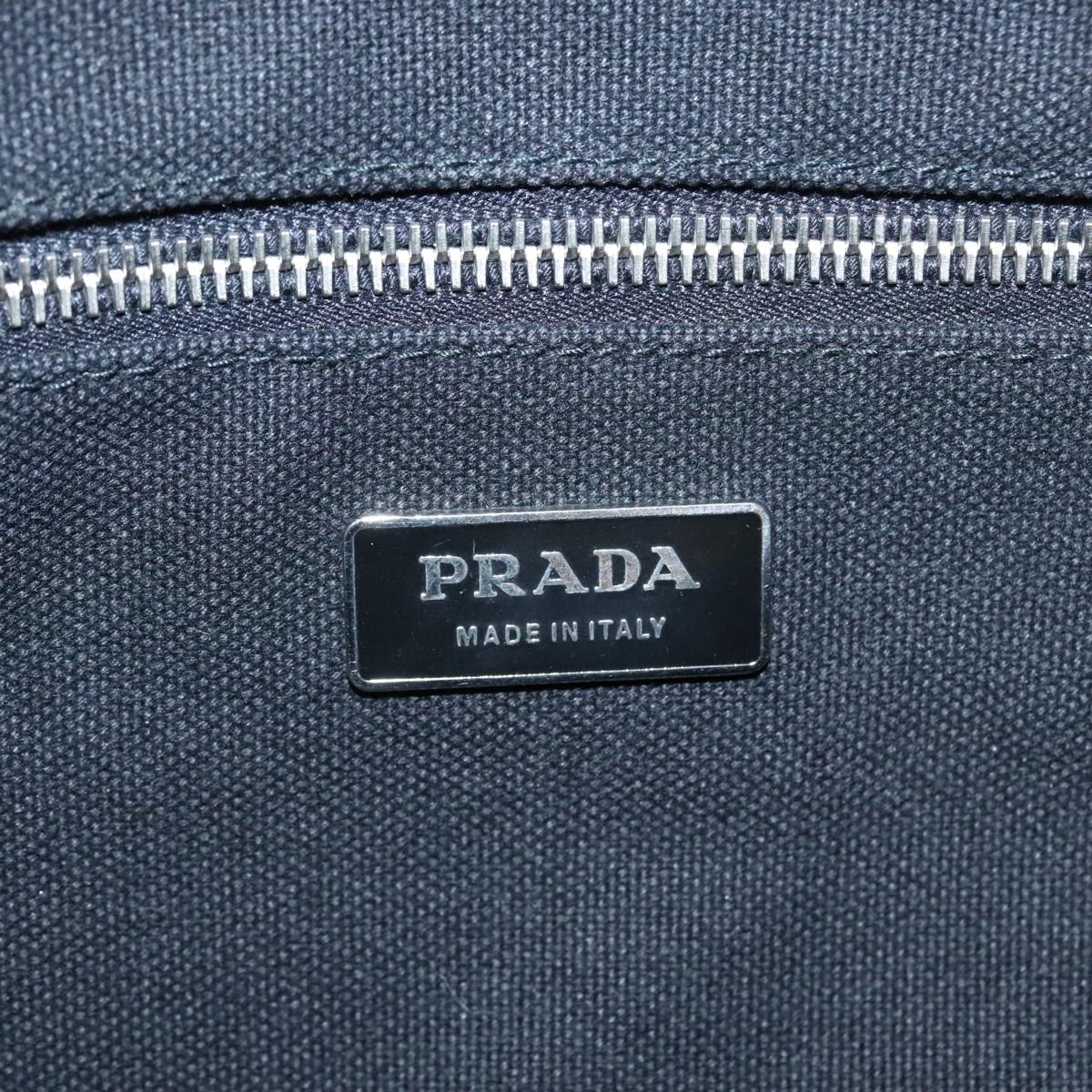 PRADA Tote Bag Canvas Black Silver Auth ep5844