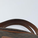 CELINE Macadam Canvas Hand Bag PVC Leather Brown Gold Auth ep5852-8