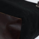 FENDI Hand Bag Wool Leather Black Brown Silver Auth ep5859-16