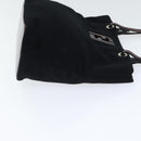 FENDI Hand Bag Wool Leather Black Brown Silver Auth ep5859-3