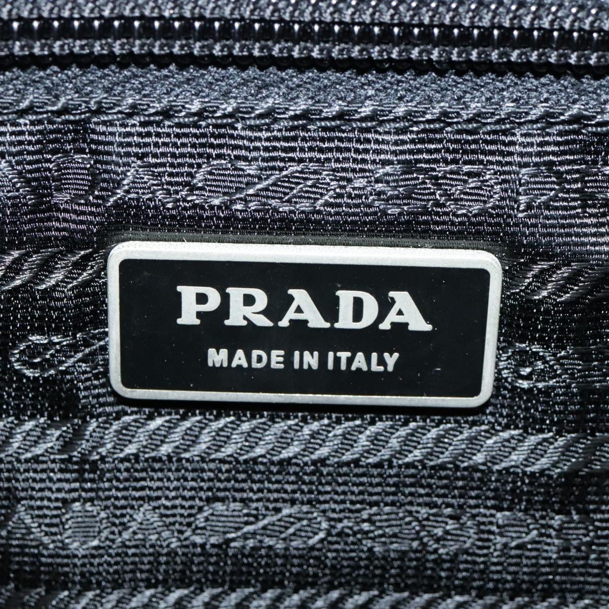 PRADA Shoulder Bag Nylon Black Silver Auth ep5890