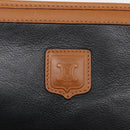 CELINE Clutch Bag Leather Black Gold Auth ep5897-17